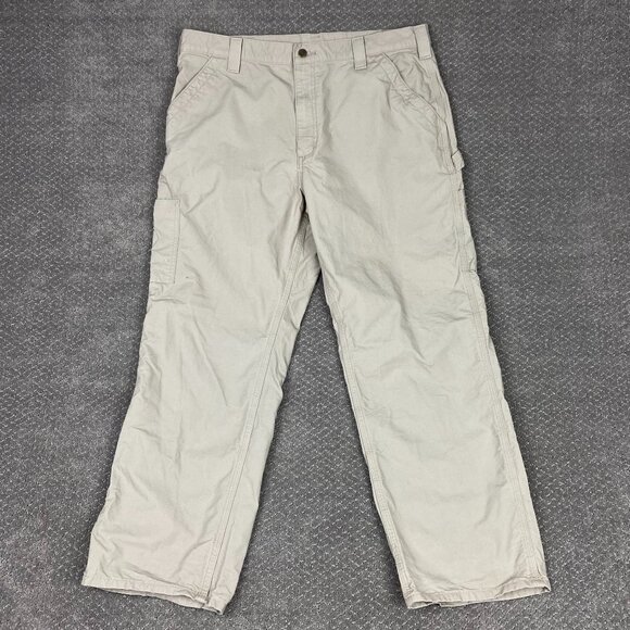 Carhartt Carpenter Pants Men's 38 x 30 Original Dungaree Fit Work Wear B151 TAN - Picture 1 of 11